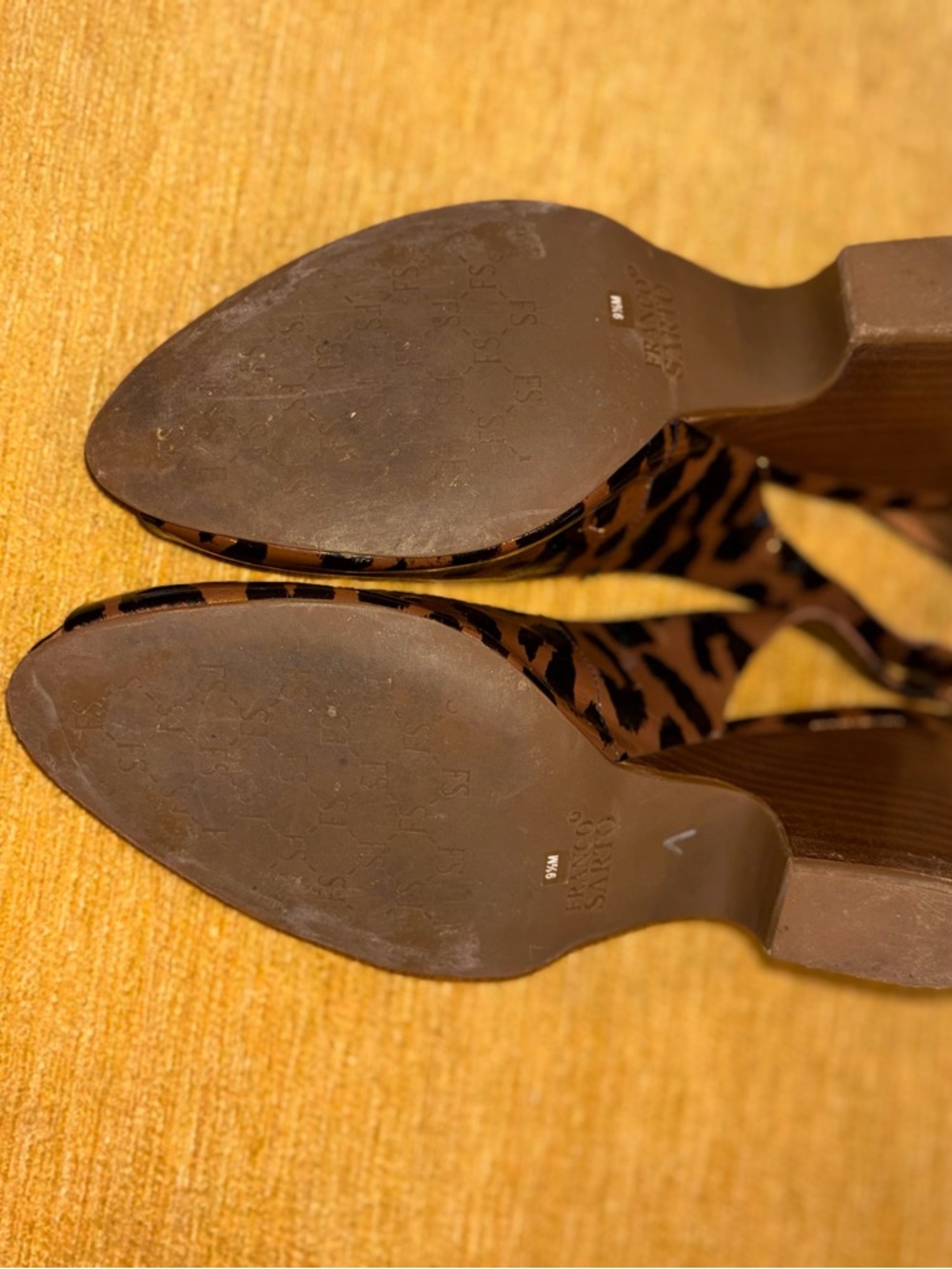 Franco Sarto Leopard Print Slingback Peep-Toe Pumps - Brown/Black - Picture 3 of 5